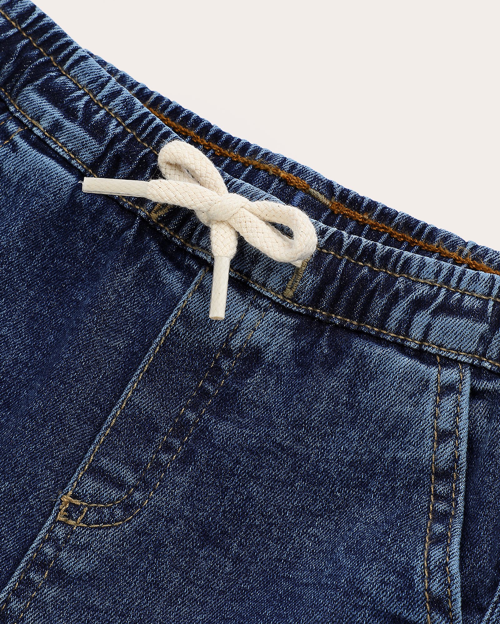 Calça jeans infantil reta bolsos cargo 1-4A denim escuro | Pool Kids