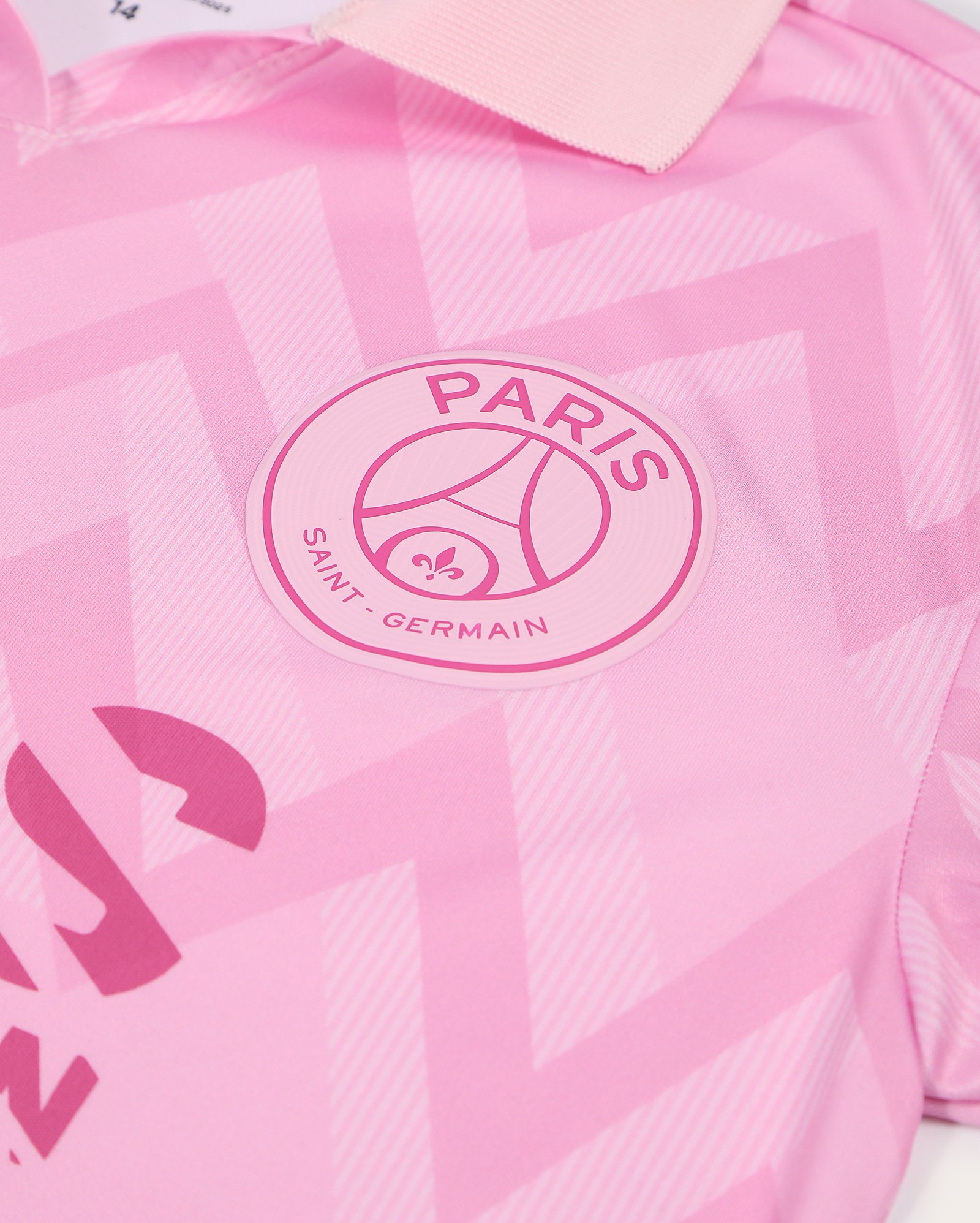 Camisa polo juvenil futebol Paris Saint-Germain chevron rosa