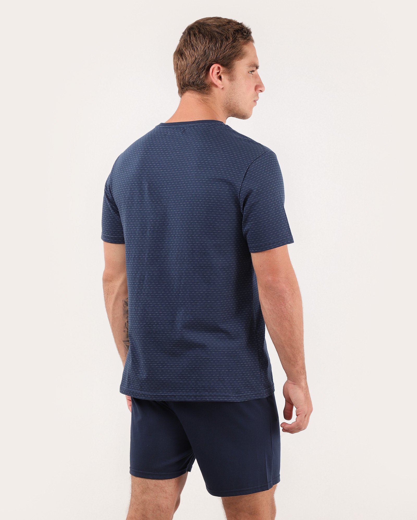 Pijama curto masculino estampado com bolso azul | Riachuelo