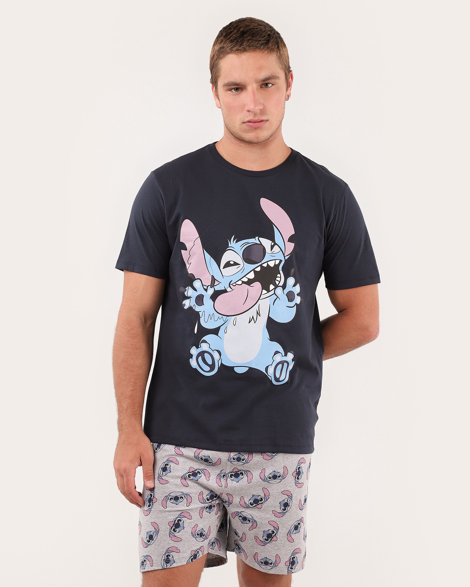 Pijama curto masculino Stitch multicor | Disney