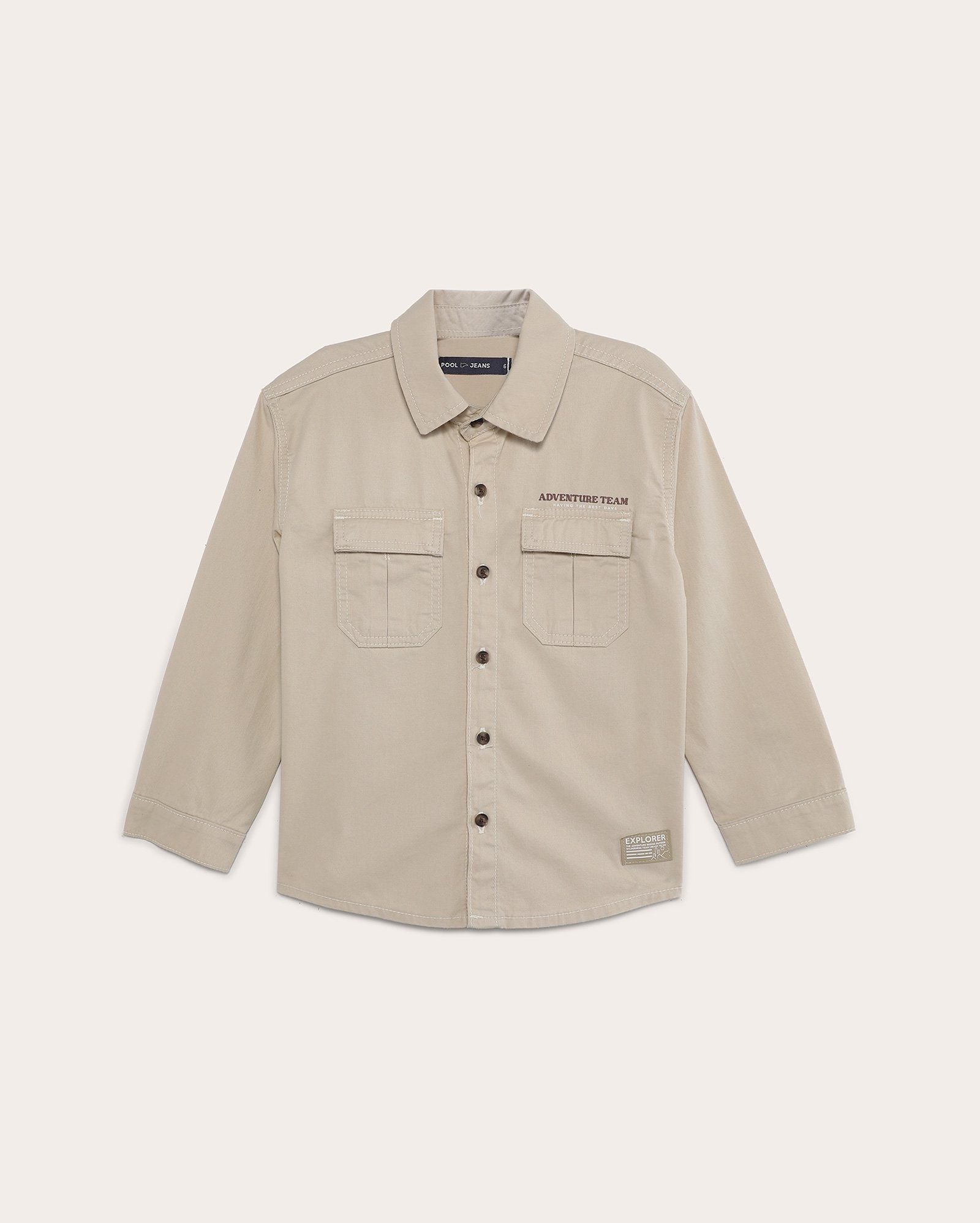 Shacket sarja infantil adventure team 4-10A bege