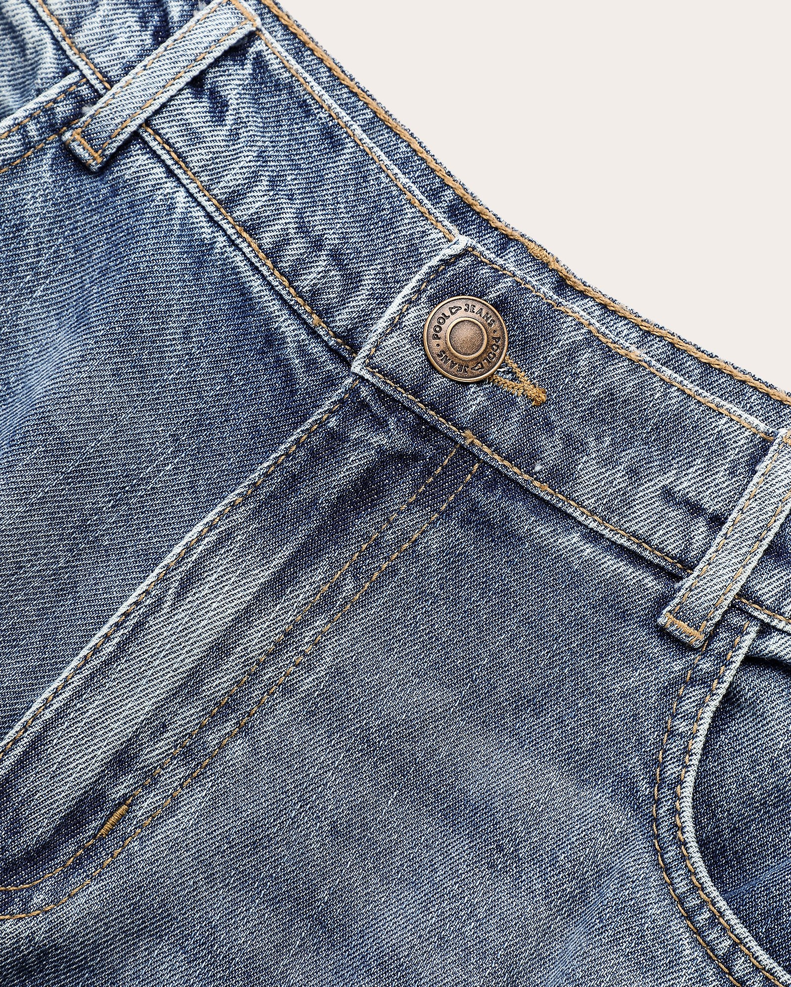 Calça jeans juvenil loose carpinteiro denim médio | Pool