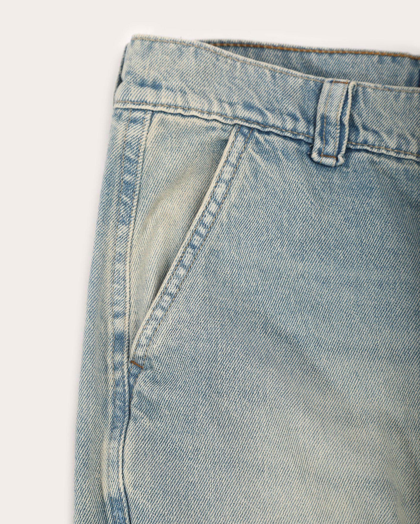 Calça jeans juvenil loose cargo estonada denim médio | Pool Jeans