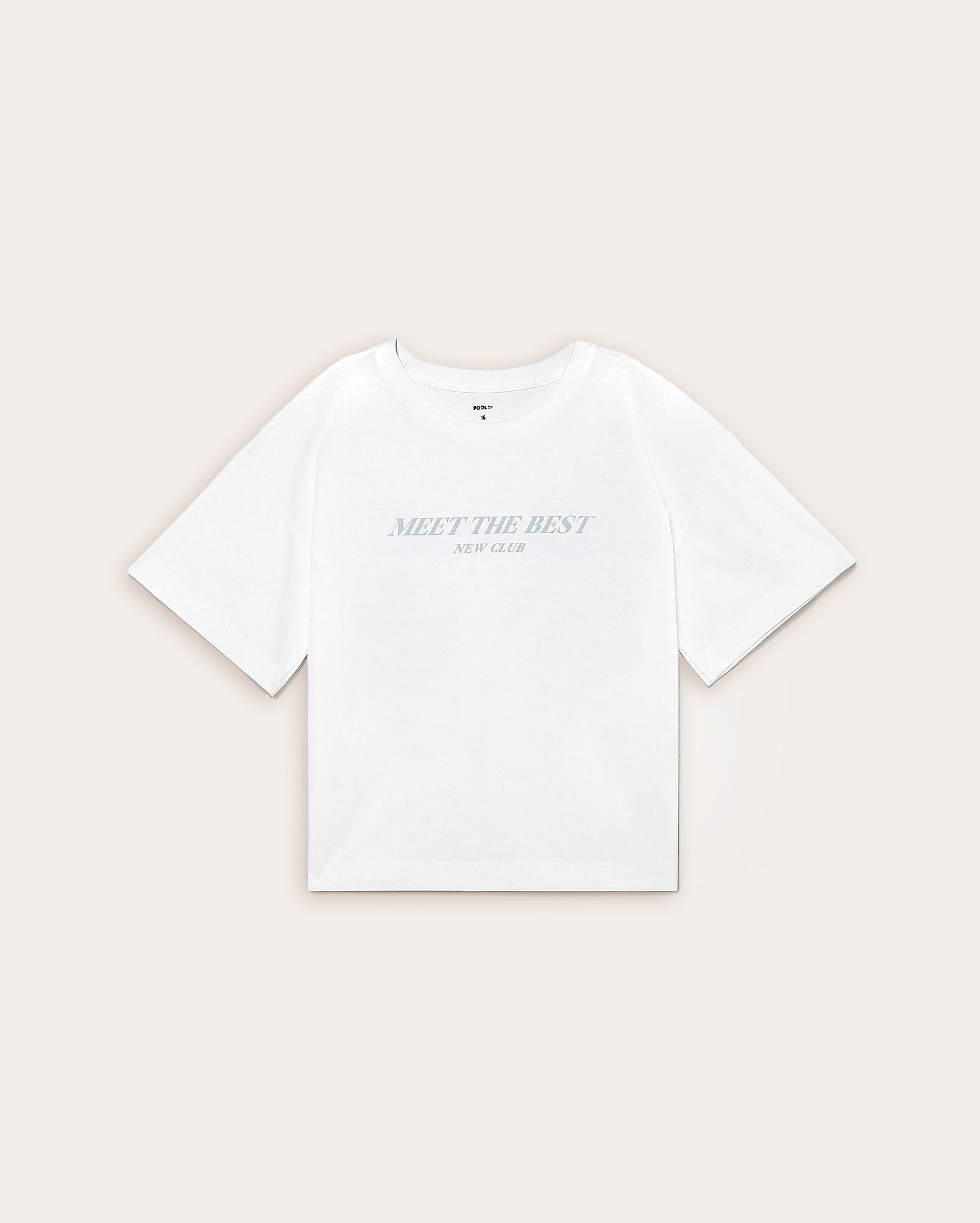 Camiseta cropped juvenil boxy lettering branca | Pool