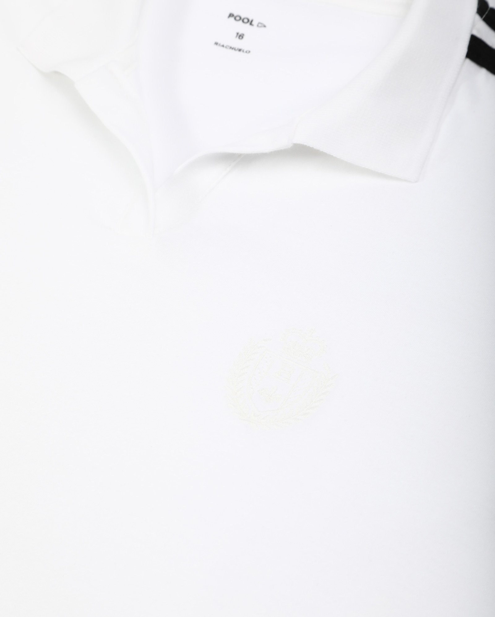 Camisa polo juvenil oversized listras branca