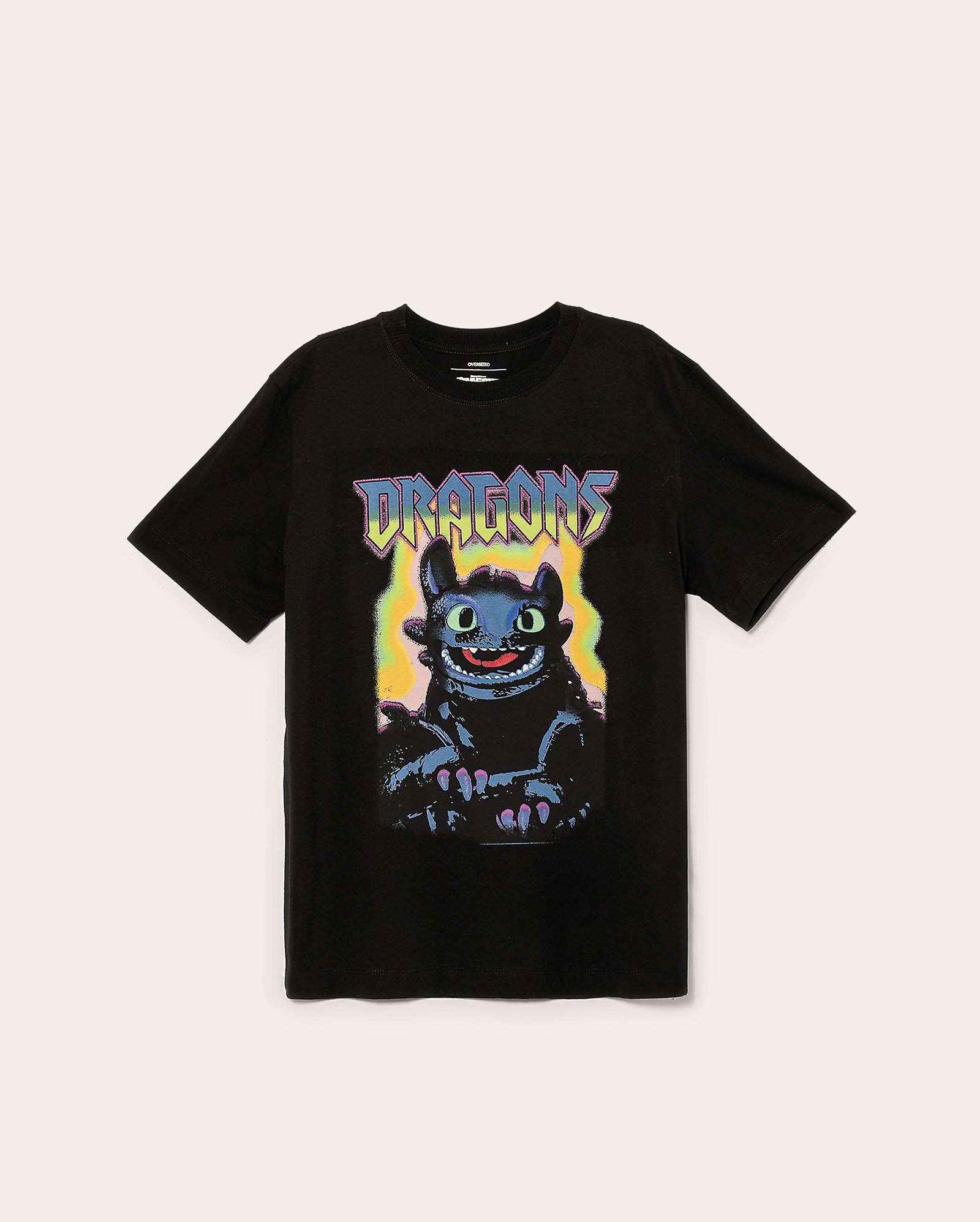 Camiseta juvenil regular Como Treinar O Seu Dragão preta | DreamWorks