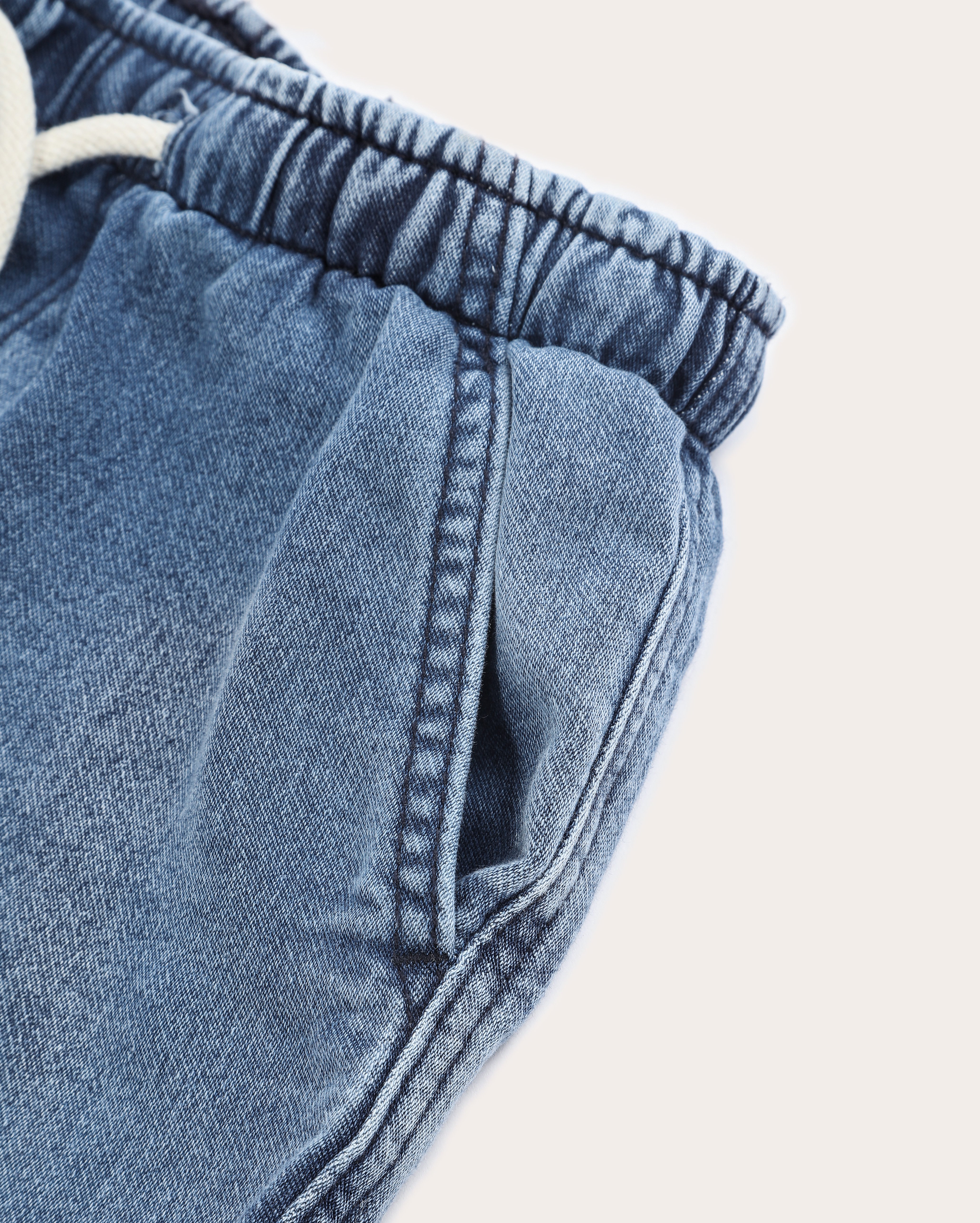 Bermuda jeans infantil com elástico comfy 4-10A denim médio | Pool Kids