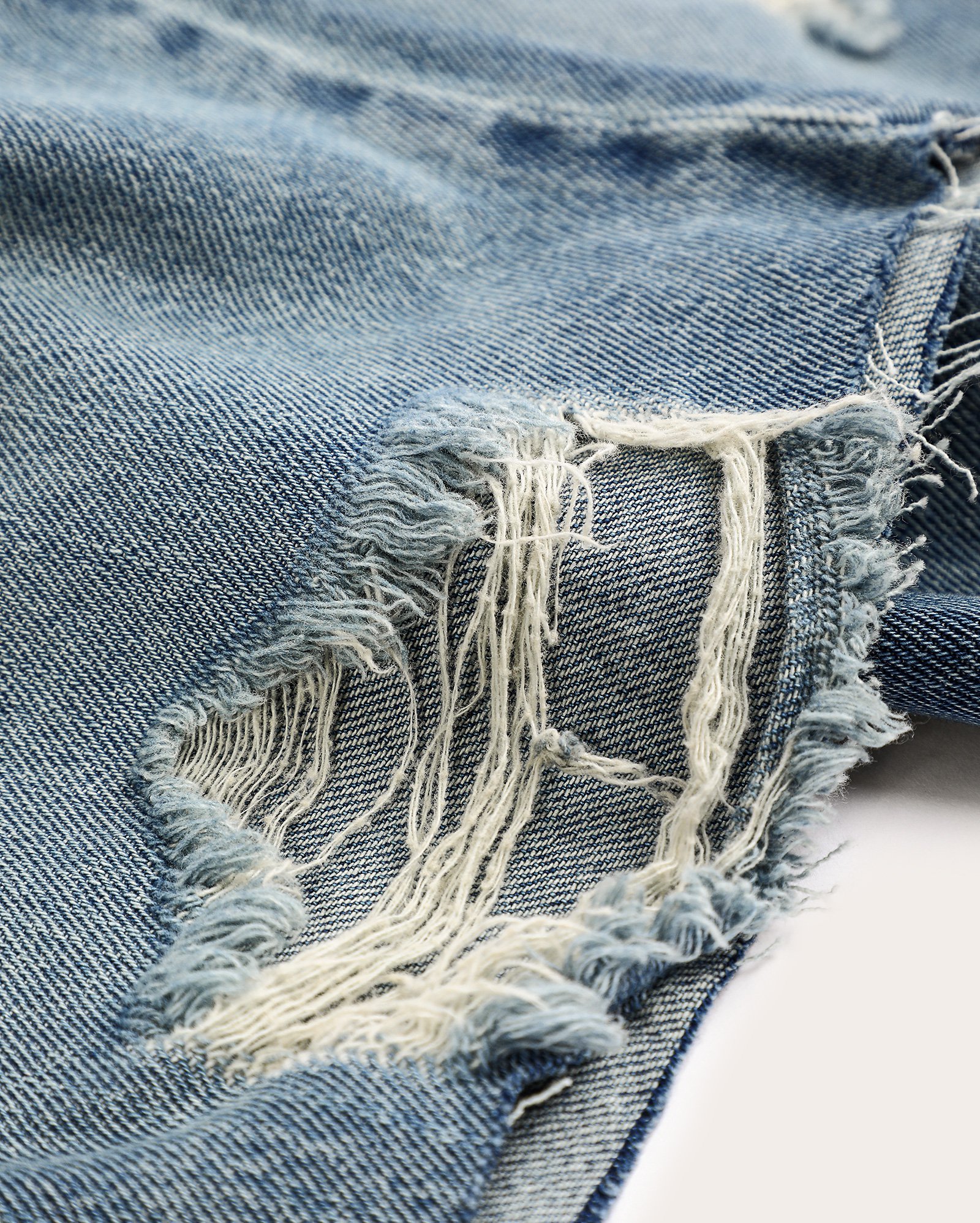 Bermuda jeans juvenil skater estonada destroyed denim médio | Pool