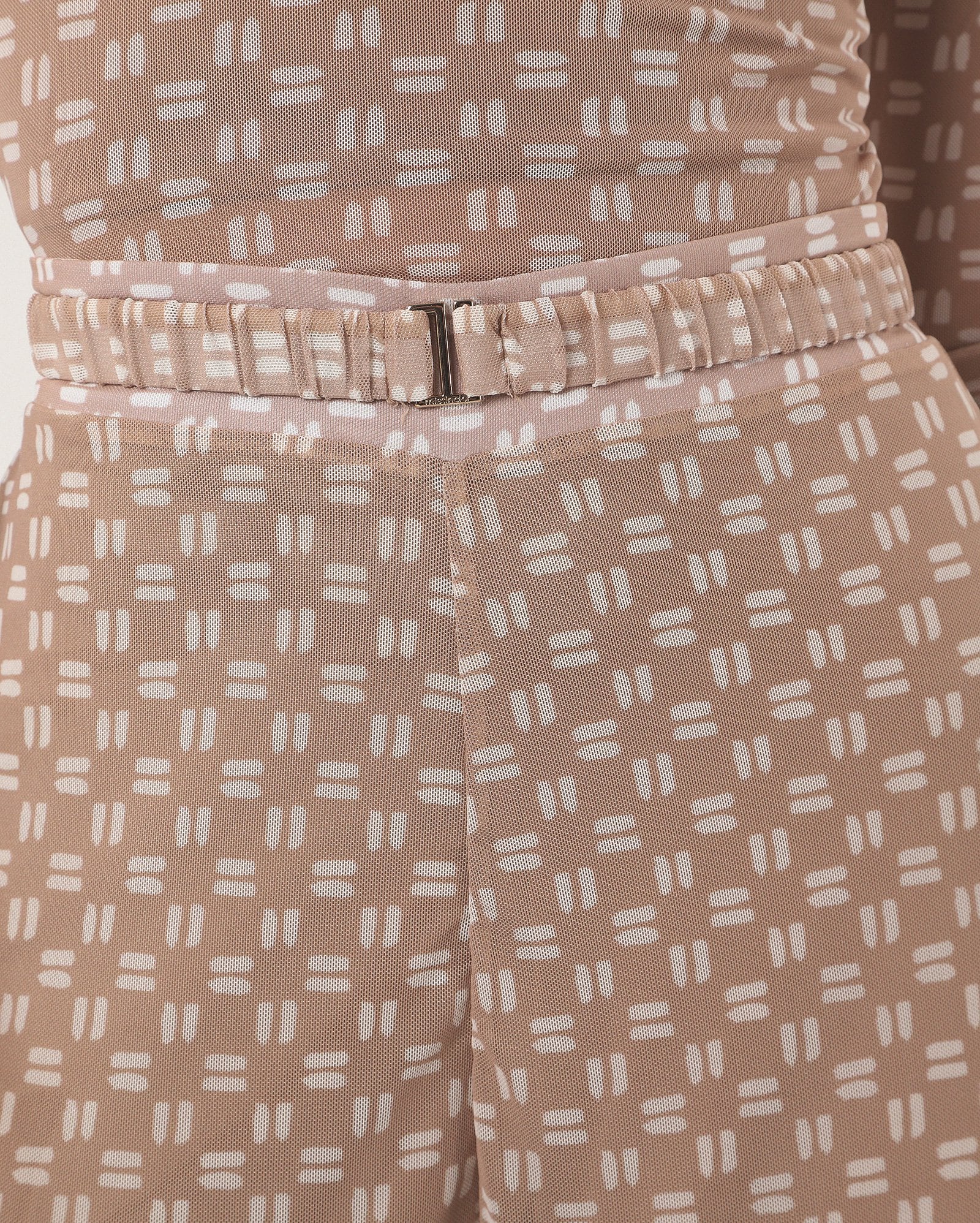 Calça feminina em tule estampada com cinto - Bege | Missinclof + Riachuelo — foto 5