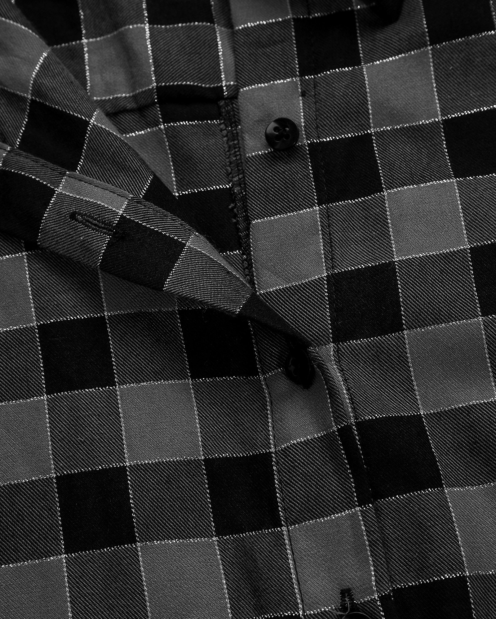 Camisa juvenil oversized xadrez com brilho preta | Pool