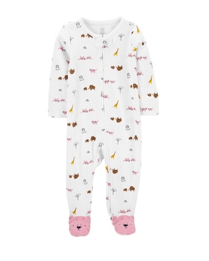 Macacão bebê com pezinhos de tigre off-white | Carter's