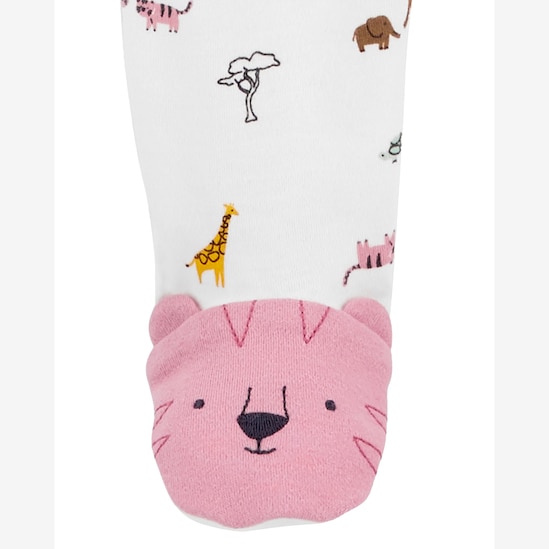 Macacão bebê com pezinhos de tigre off-white | Carter's
