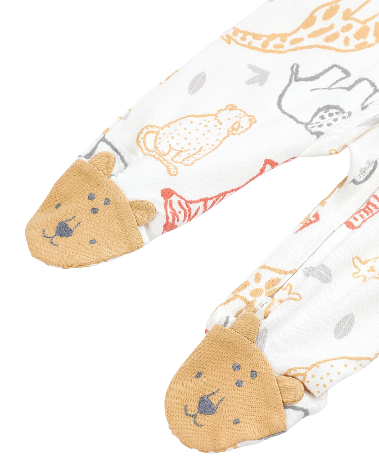 Macacão bebê bichinhos com pezinhos off-white | Carter's