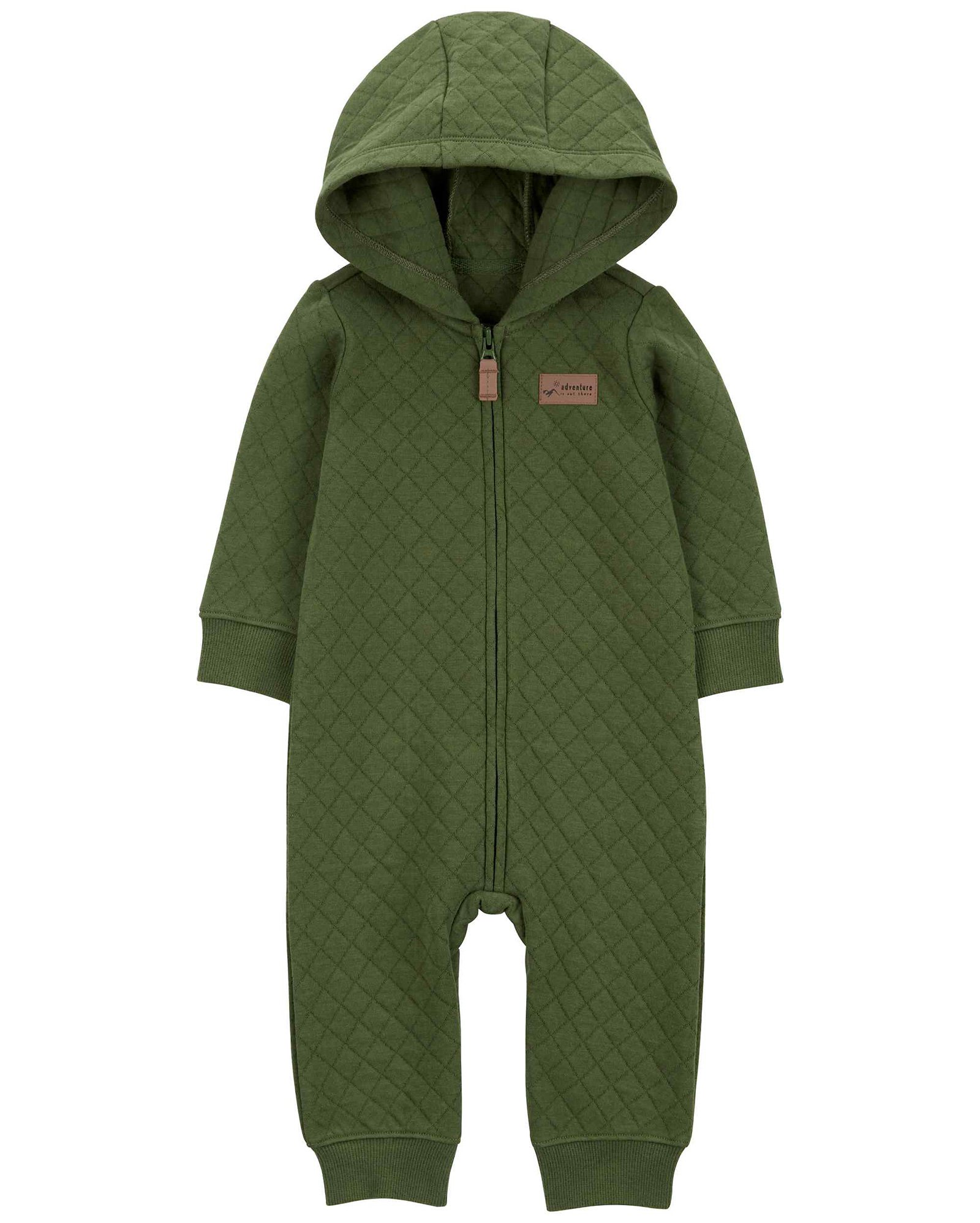 Macacão bebê texturizado com capuz verde | Carter's