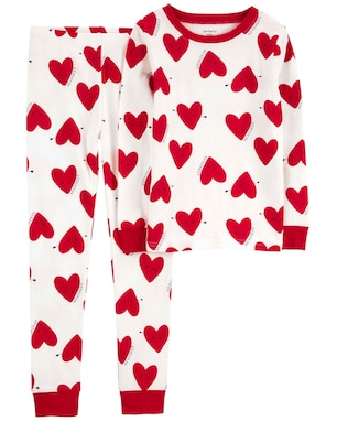 Pijama longo infantil 2 peças Valentine's Day bege | Carter's