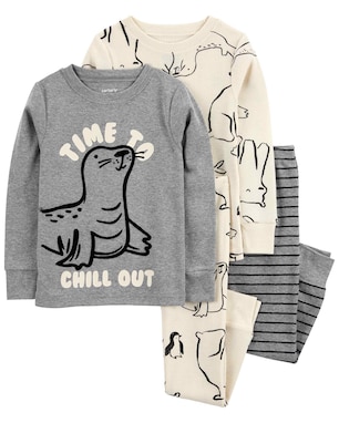 Pijama longo bebê 4 peças time to chill out multicor | Carter's