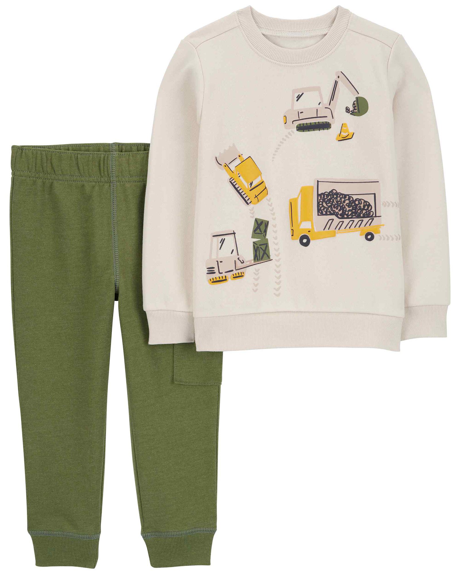 Conjunto longo de moletom infantil 2 peças cargo caminhão multicor | Carter's