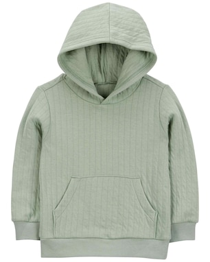 Blusa de moletom infantil com capuz e bolso canguru verde | Carter's