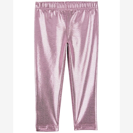 Calça legging infantil metalizada rosa | Carter's