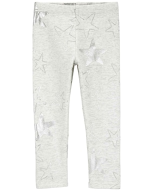 Calça legging infantil peluciada estrelas brilhosas cinza | Carter's