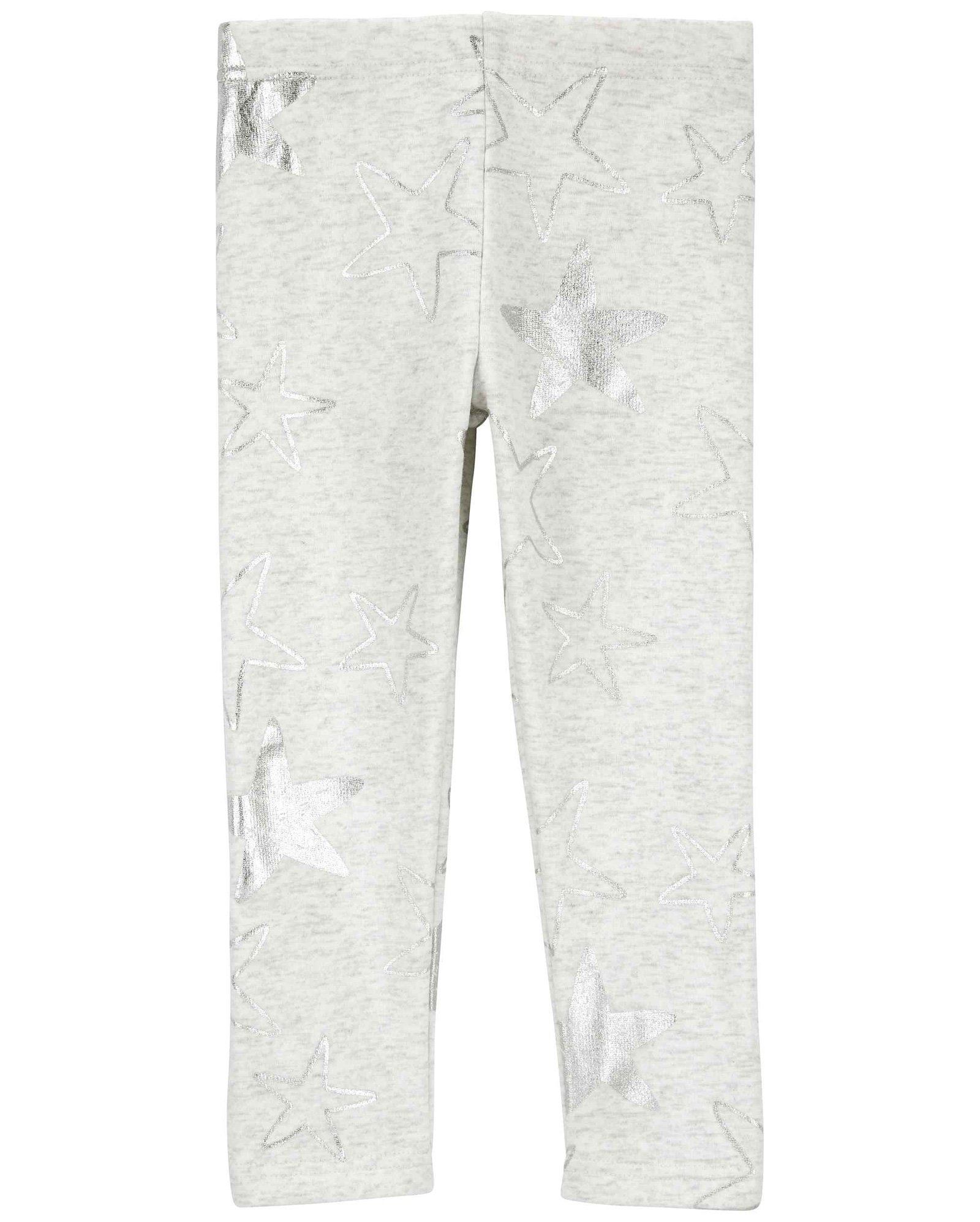 Calça legging infantil peluciada estrelas brilhosas cinza | Carter's