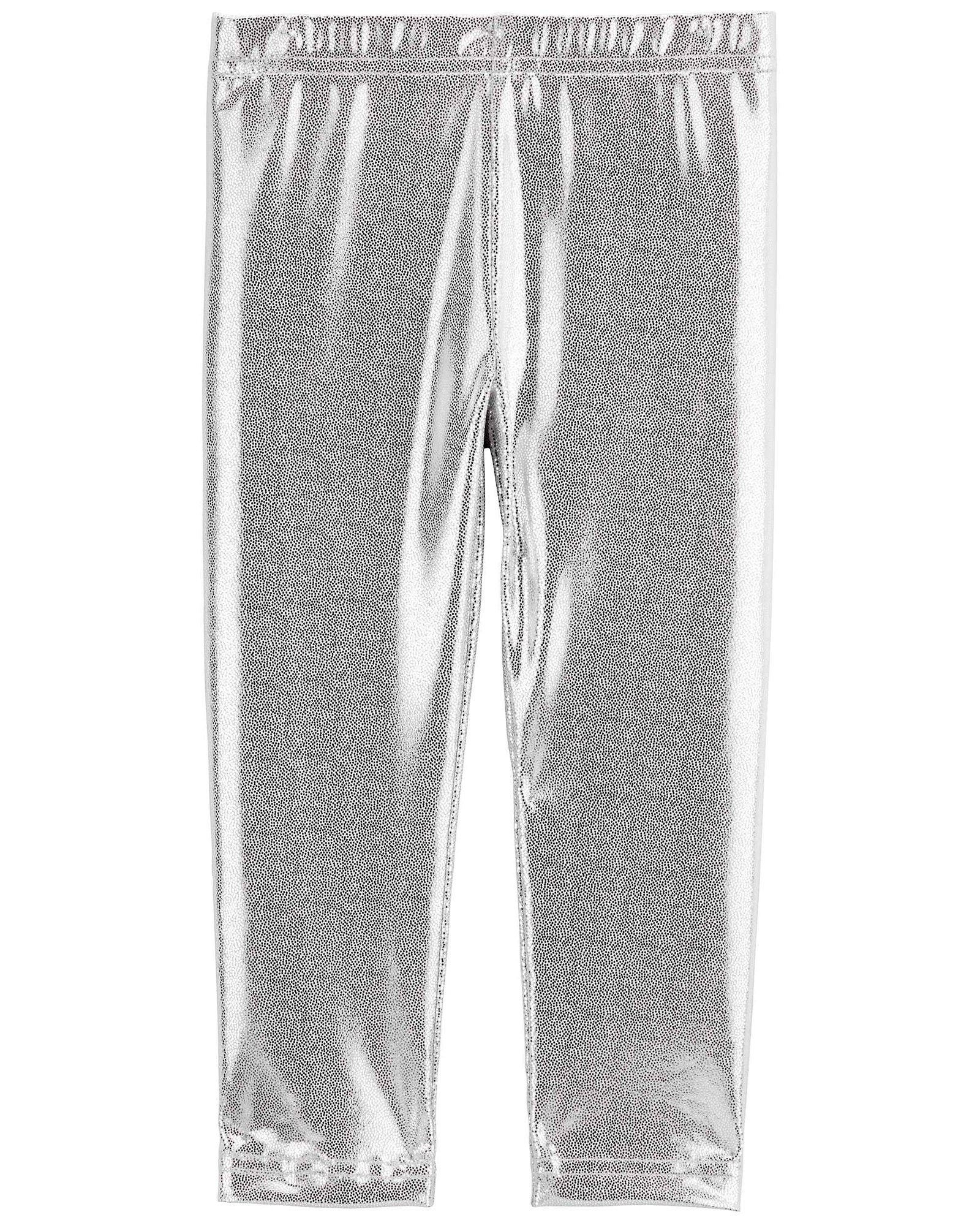 Calça legging bebê metalizada prata | Carter's