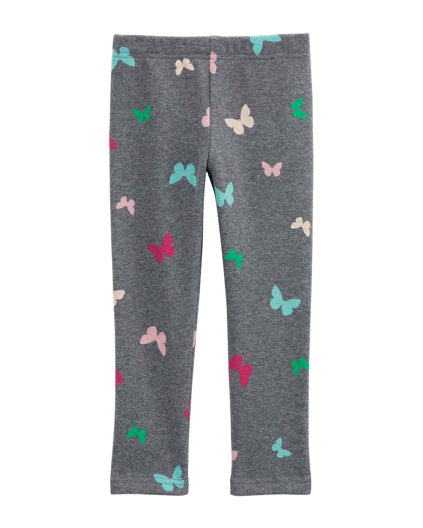 Calça legging bebê peluciada borboletas mescla cinza | Carter's