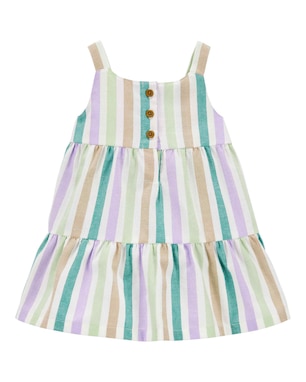 Vestido bebê evasê listrado multicor | Carter's