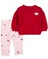 Conjunto longo bebê 2 peças Valentine's Day multicor | Carter's
