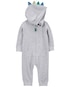 Macacão bebê texturizado com capuz dino interativo cinza | Carter's
