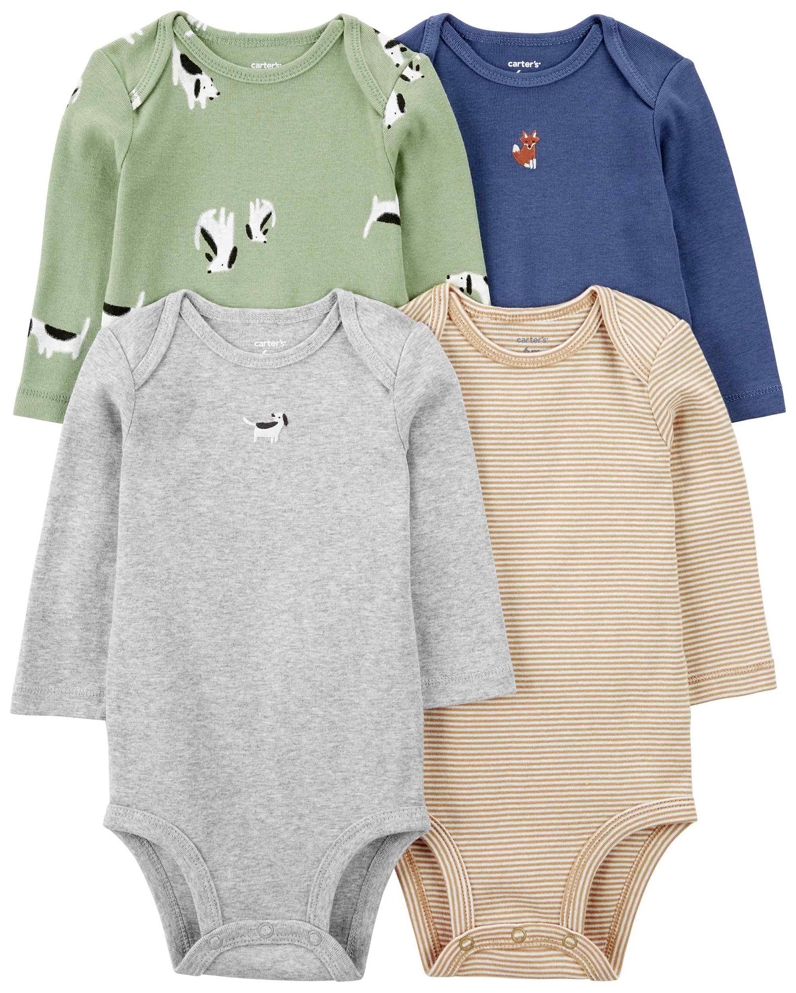 Kit body bebê 4 peças cachorro raposa multicor | Carter's
