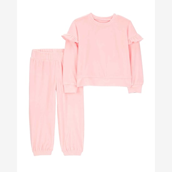 Conjunto longo infantil 2 peças plush com babados rosa | Carter's