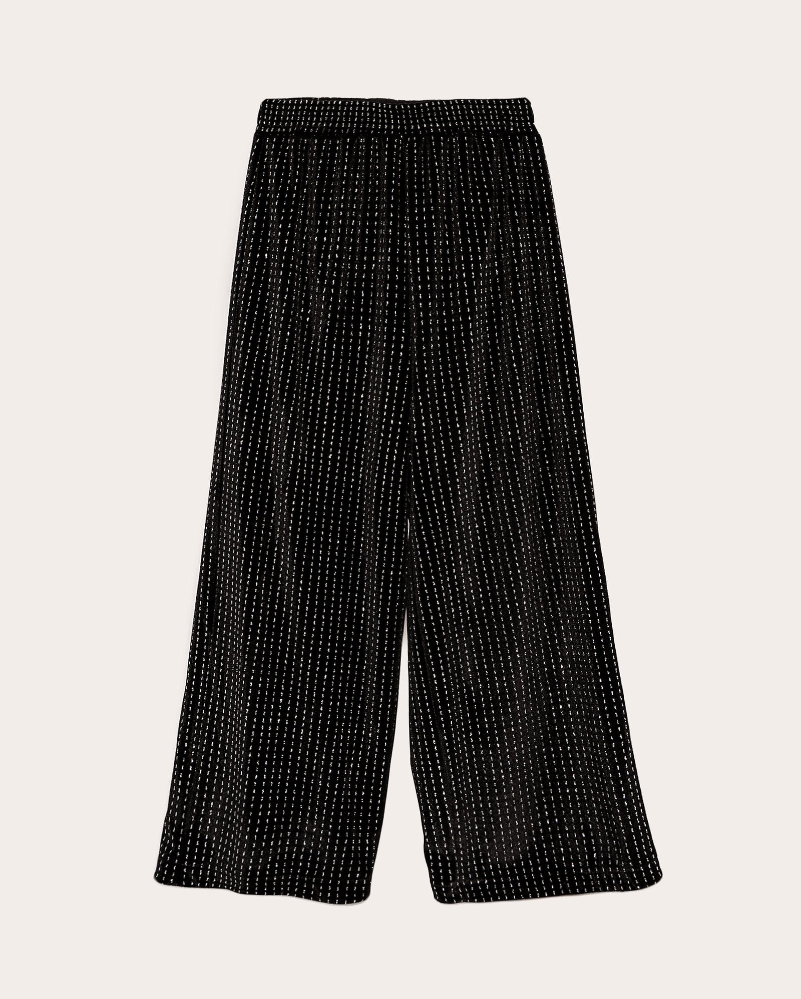 Calça infantil de veludo com brilho 4-10A preta