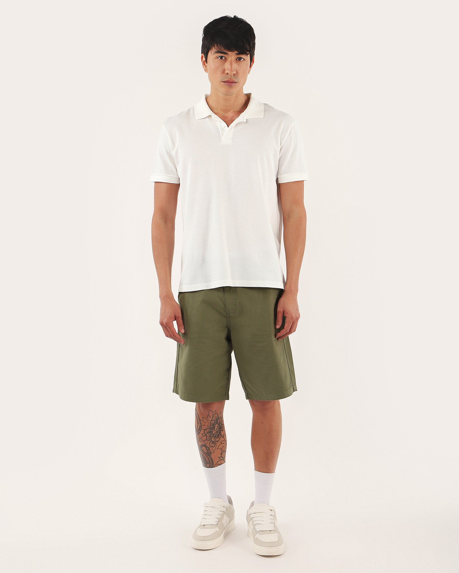 Bermuda sarja masculina reta chino verde | Pool Jeans