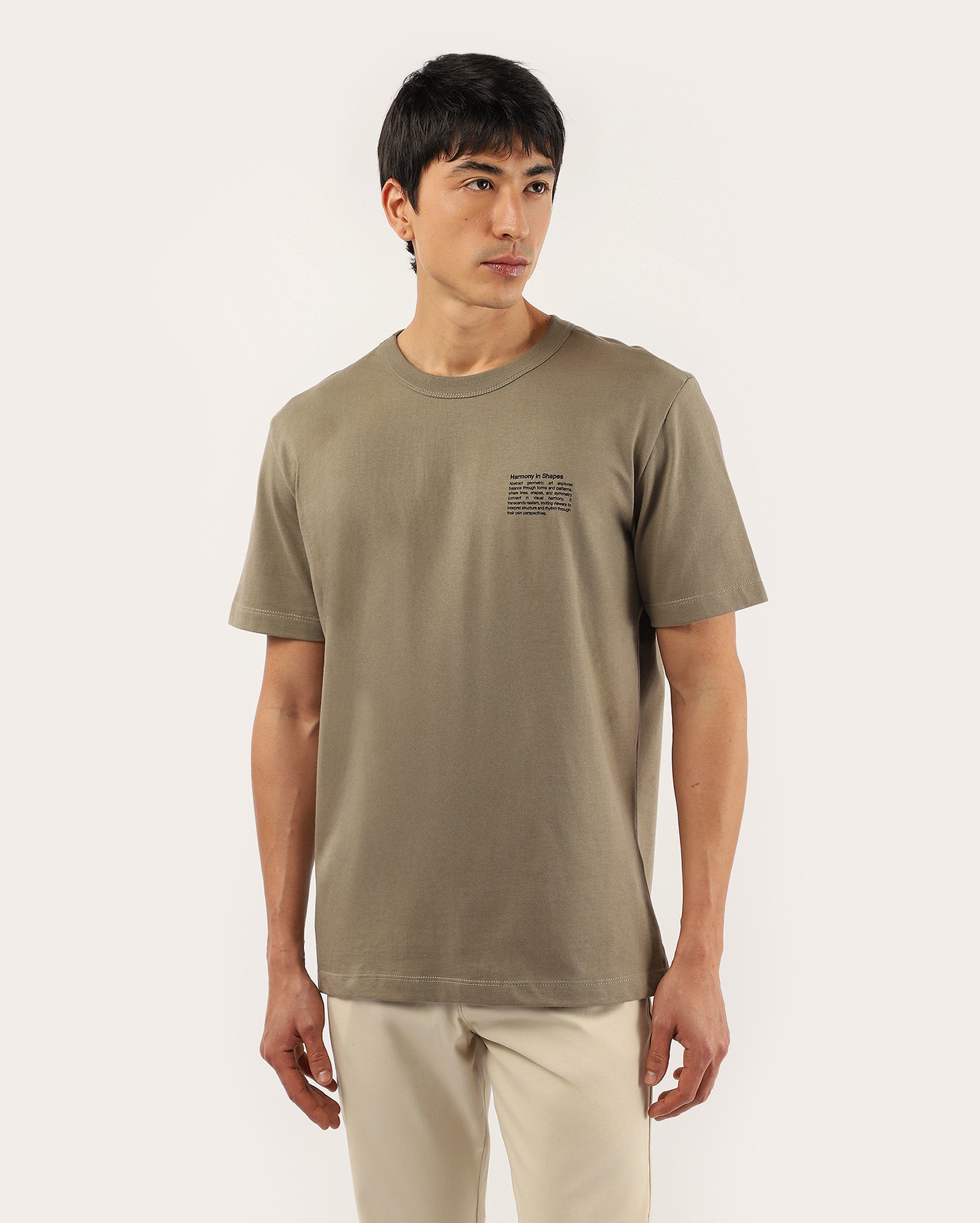 Camiseta masculina regular estampada verde