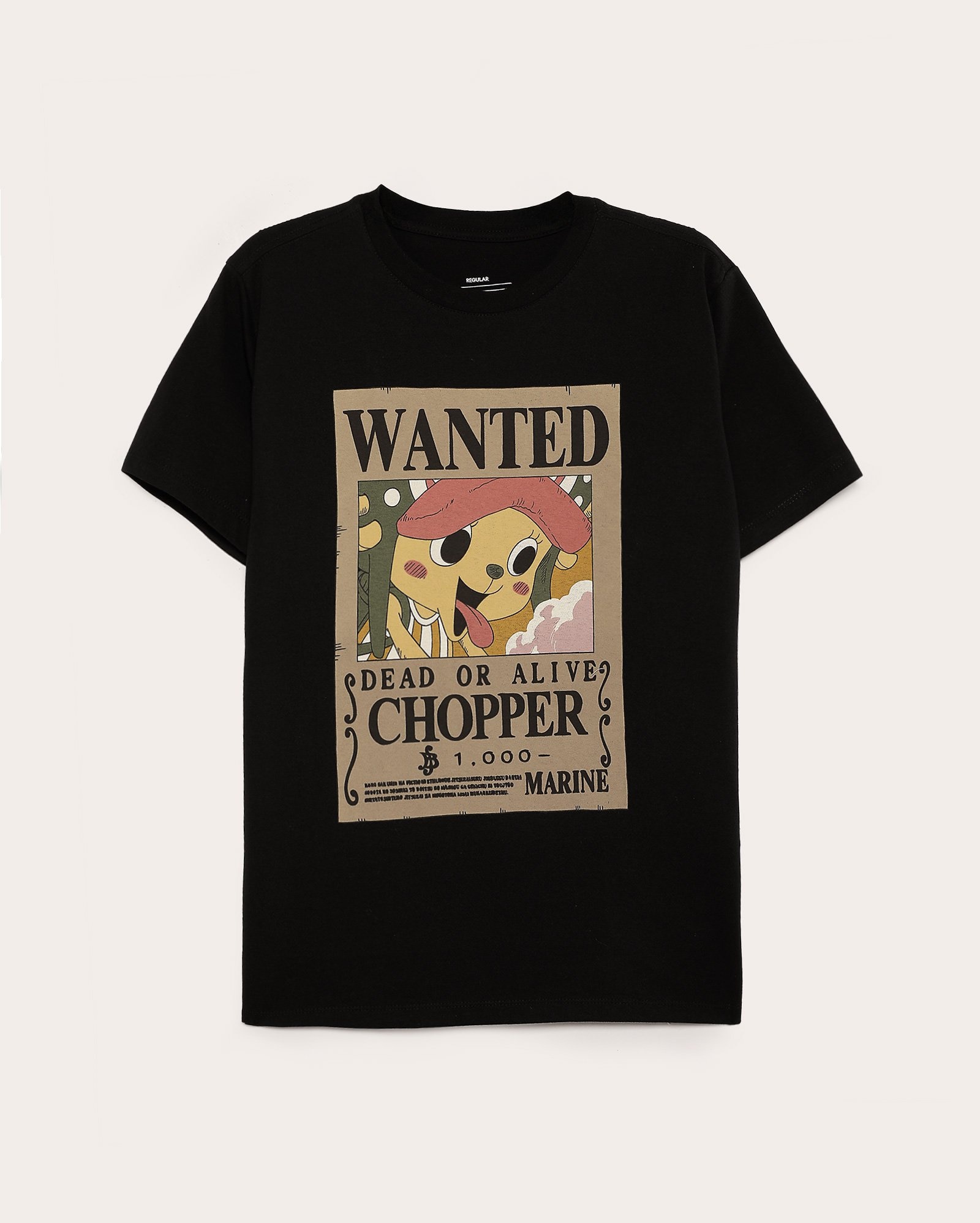 Camiseta juvenil wanted chopper - preta | One Pice
