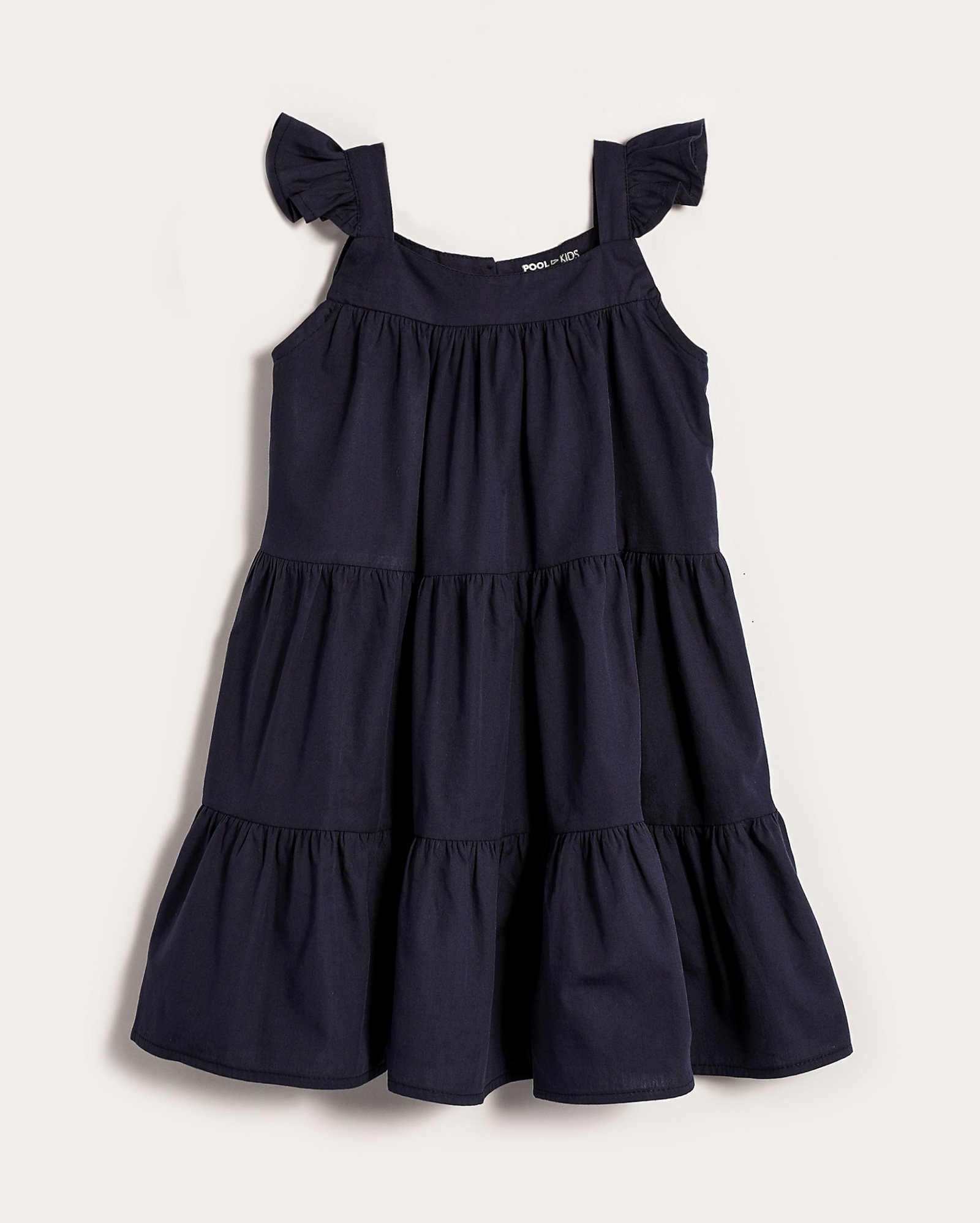 Vestido infantil evasê 3 marias com babados 1-4A - Azul Escuro