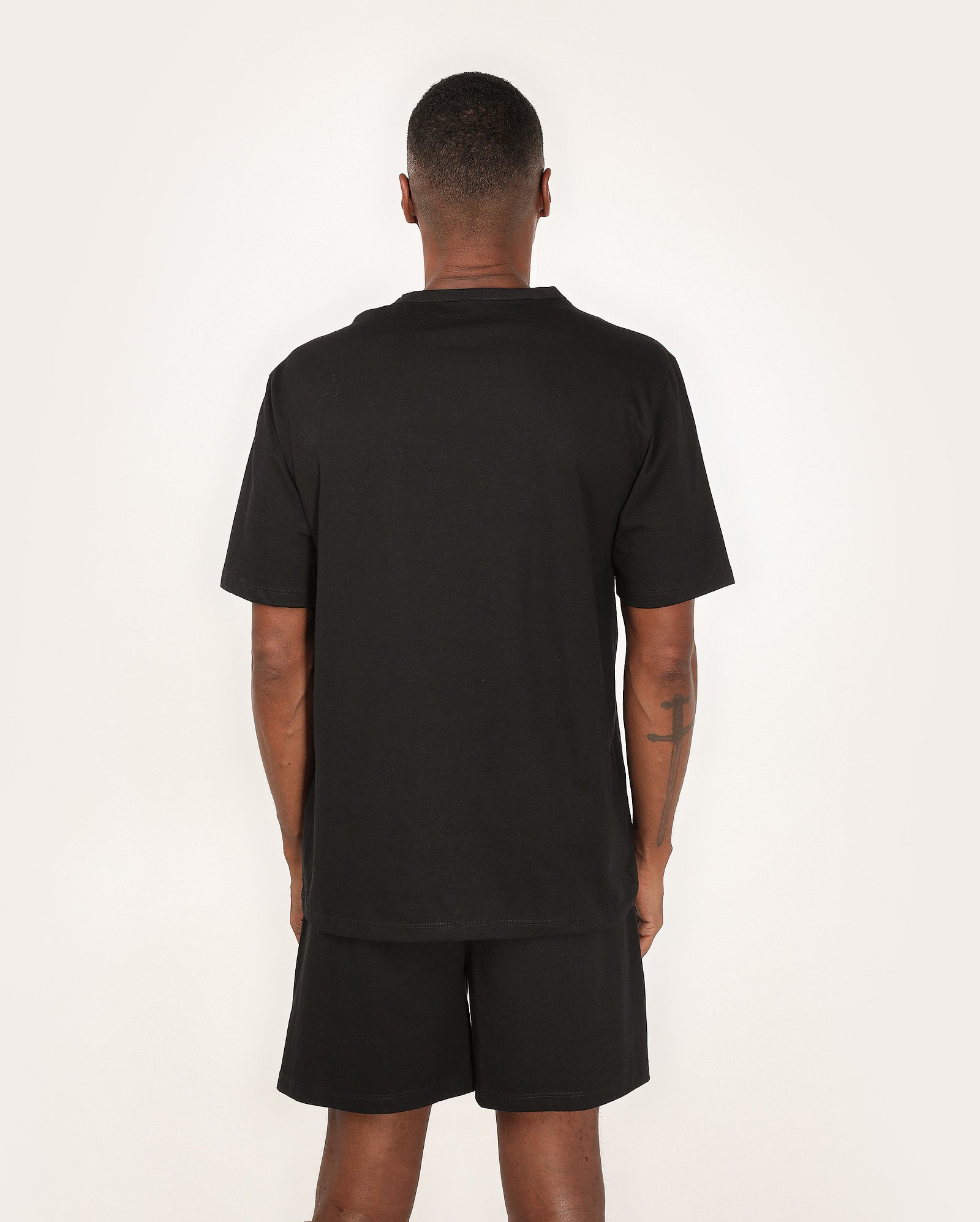 Pijama curto masculino americano com botões preto | Riachuelo