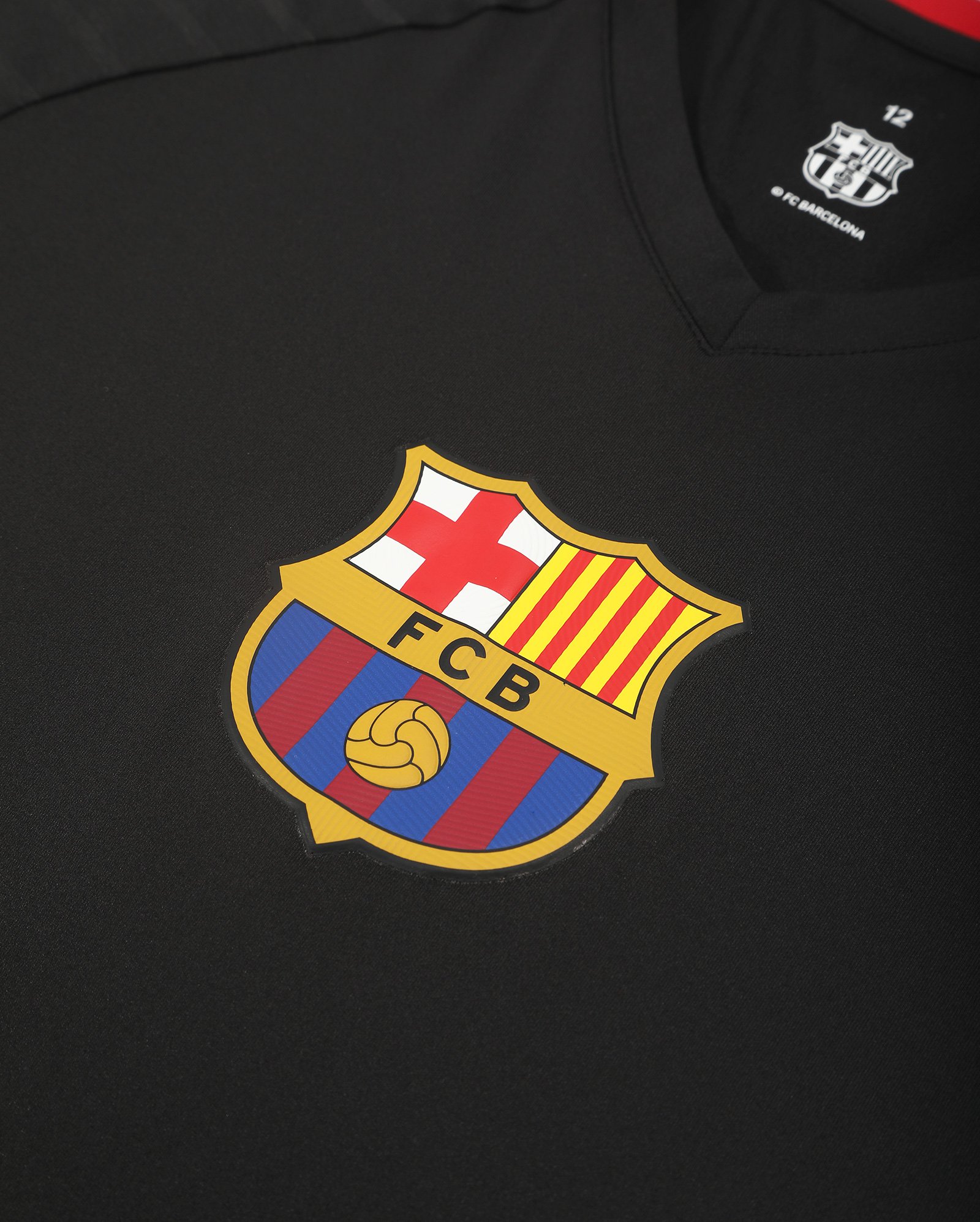Camiseta juvenil futebol Barcelona gola v preta