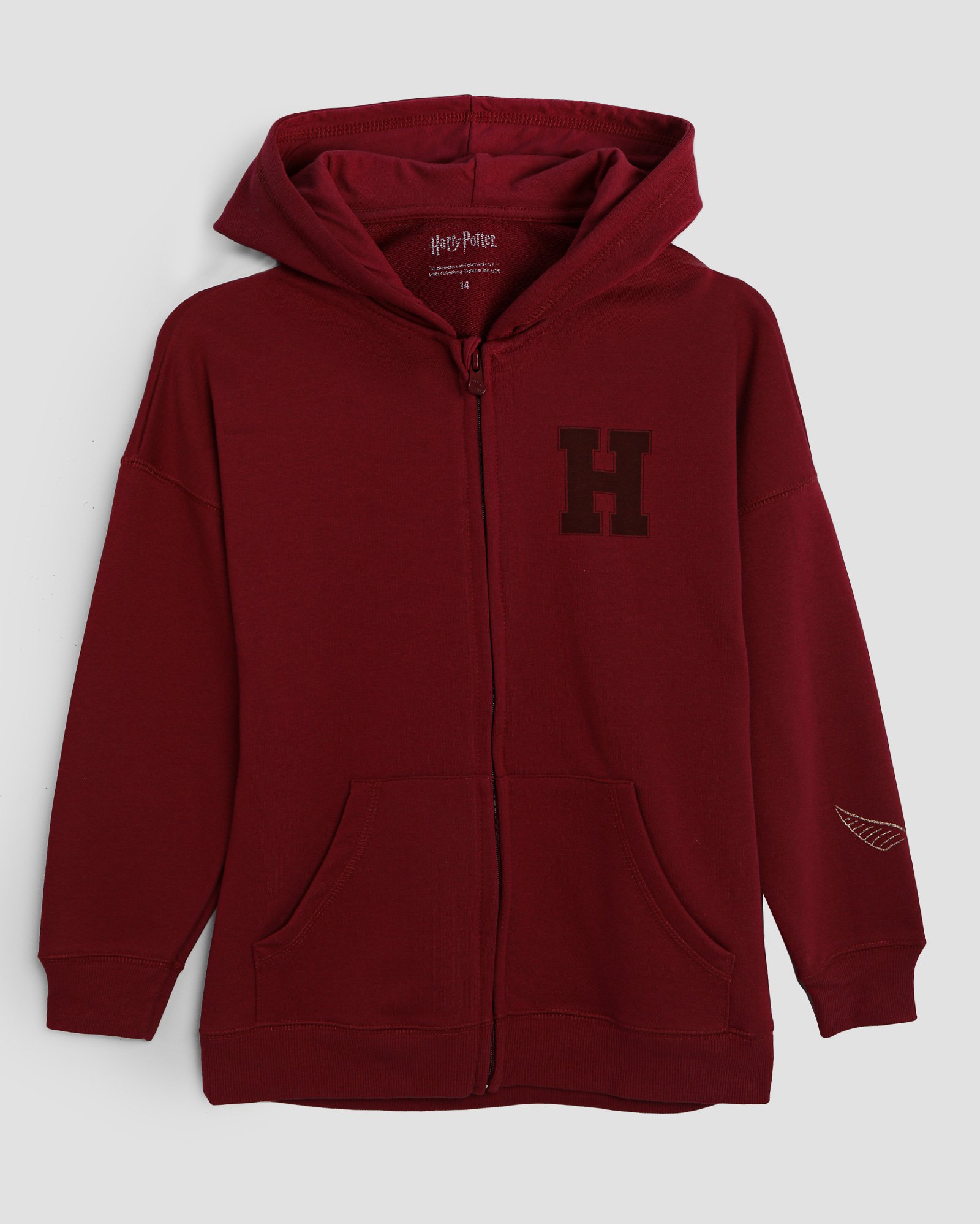 Blusa de moletom juvenil Hogwarts com capuz vermelha | Warner Bros