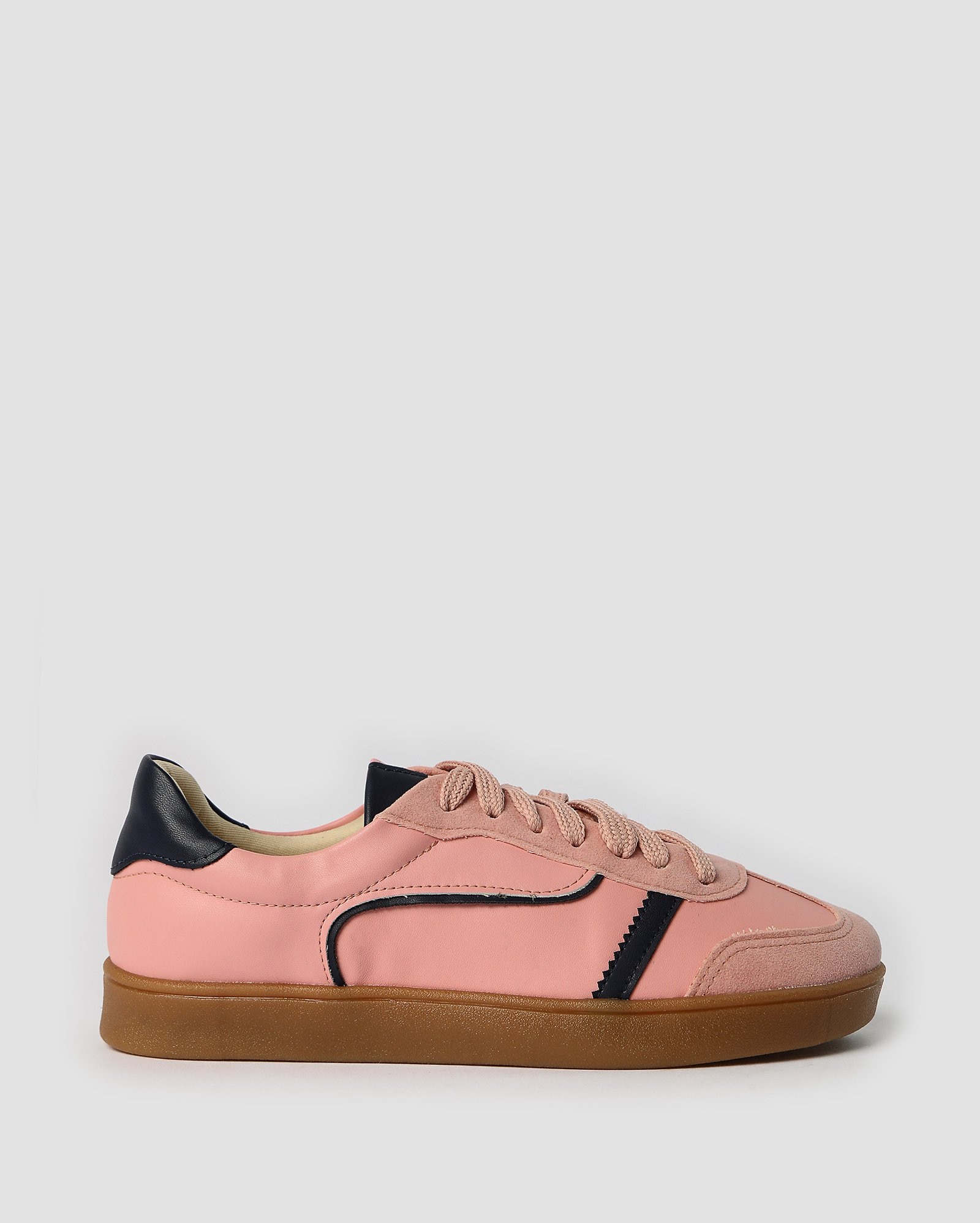 Tênis feminino cano baixo com recortes rosa | Riachuelo