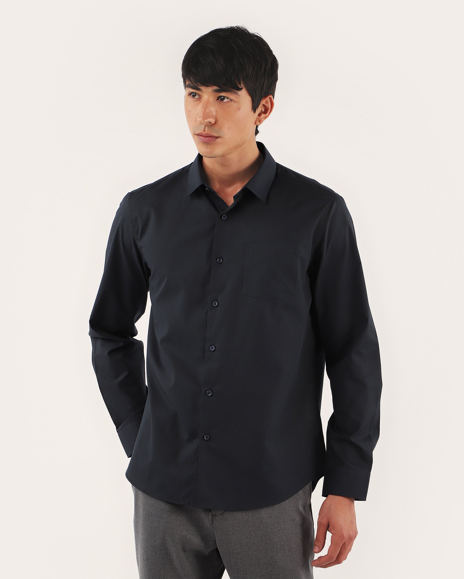 Camisa social masculina manga longa com bolso azul | Original by Riachuelo