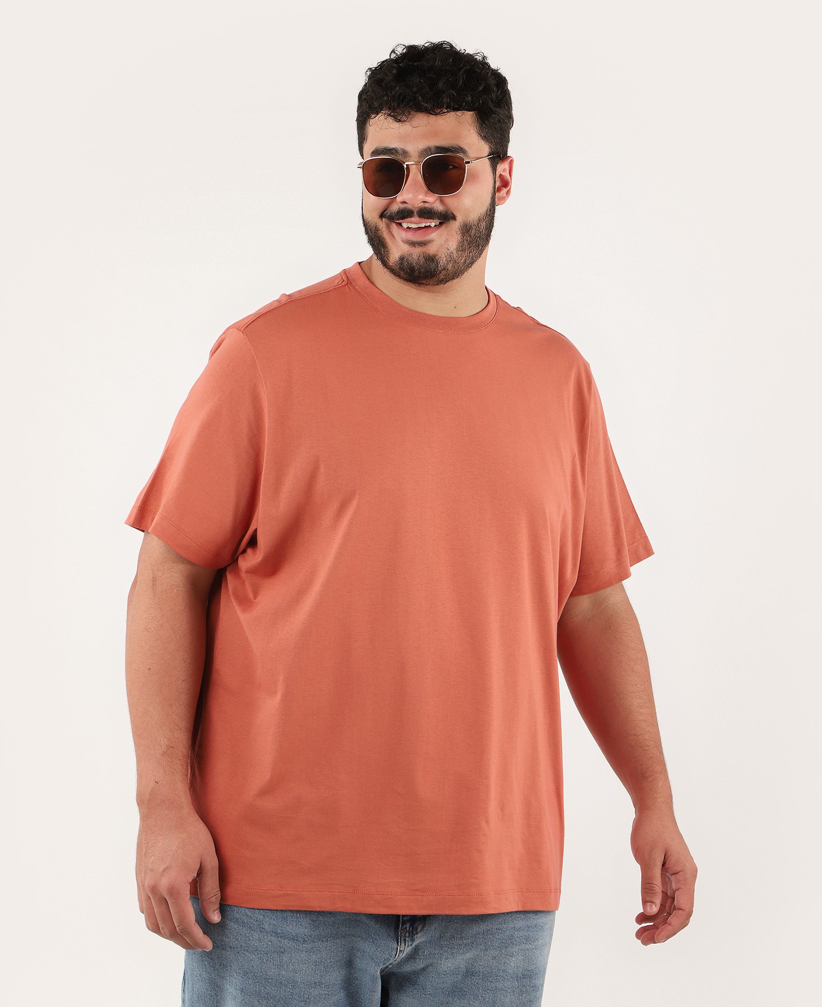 Camiseta plus size masculina lisa - Laranja Terracota | Original Plus