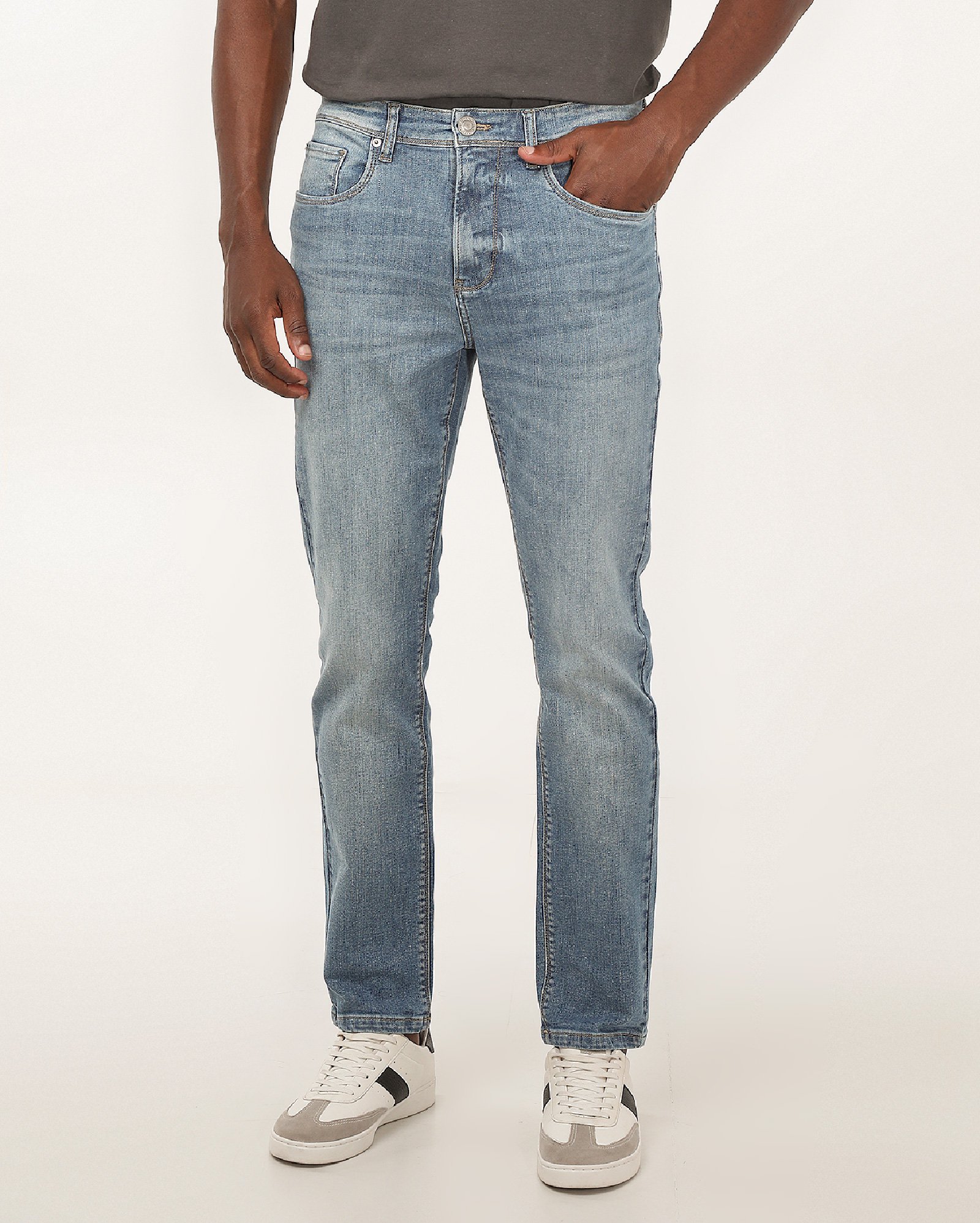 Calça jeans masculina slim com bolsos denim médio | Pool Jeans