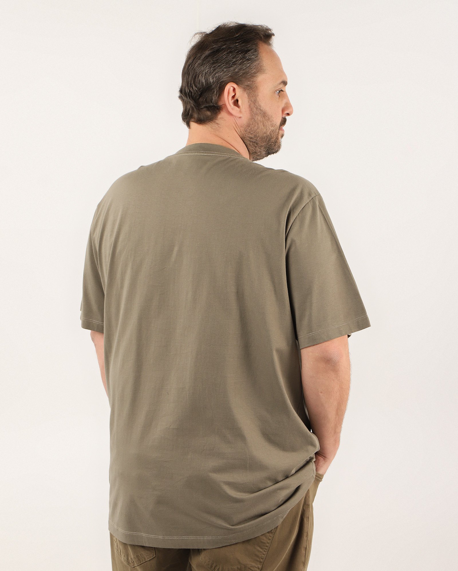 Camiseta plus size masculina lisa - Verde Musgo | Original Plus
