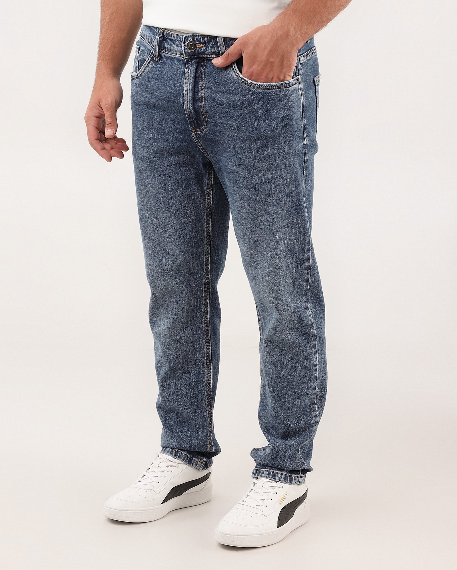 Calça jeans masculina tapered denim médio | Pool Jeans
