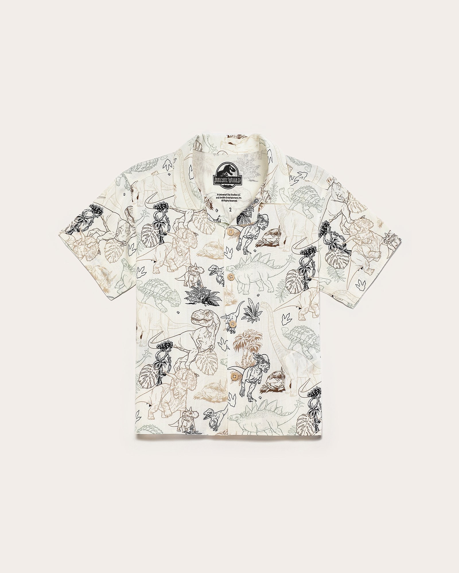 Camisa infantil bowling Jurassic Park dinos 1-4A off-white | Universal