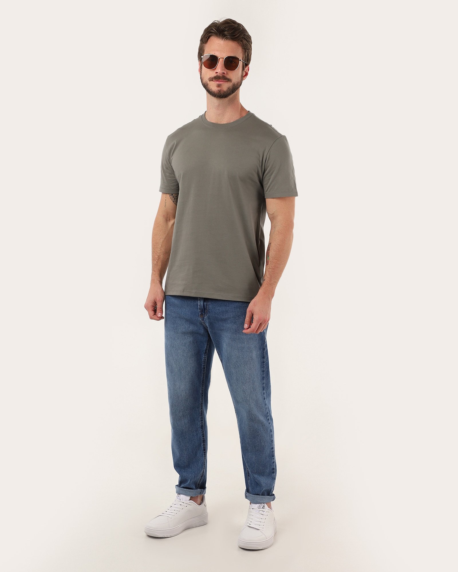 Camiseta masculina Essencial Regular - Verde Musgo