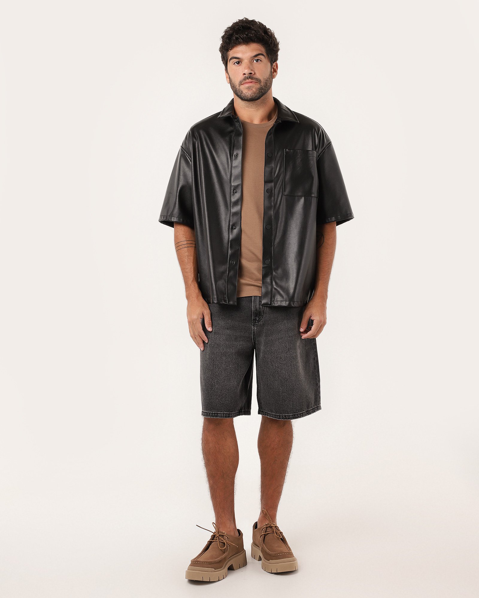 Camiseta masculina Essencial Regular - Marrom Claro