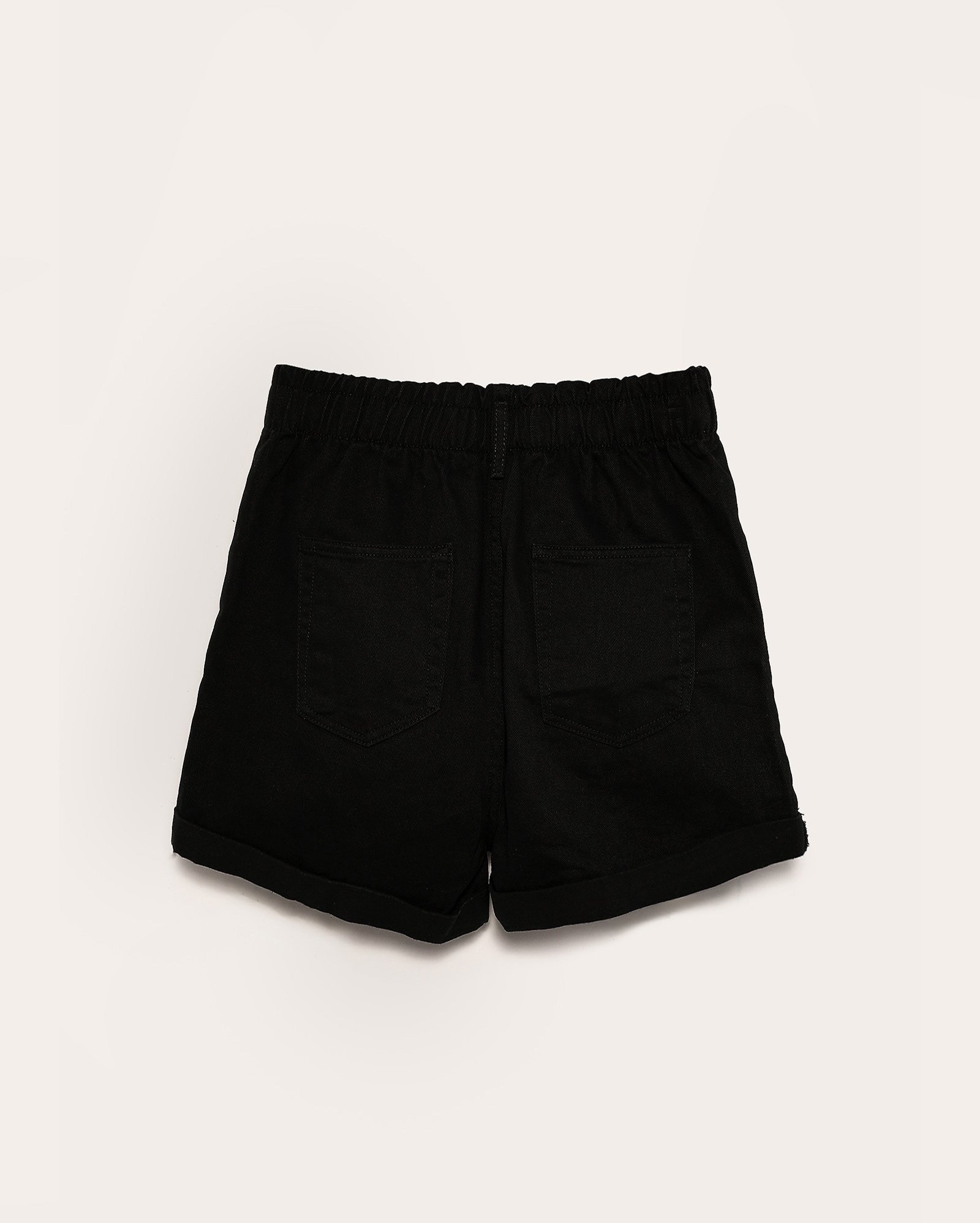 Short black jeans juvenil baggy barra dobrada | Pool